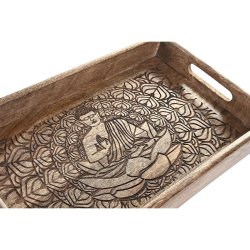 Uppsttning med Brickor DKD Home Decor 2 antal Brun Mrkbrun Man