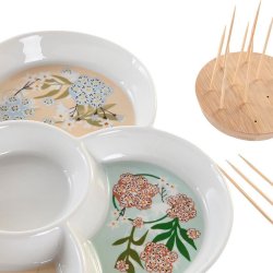 Snacksbricka DKD Home Decor Grn 22 x 22 x 3 cm Stengods