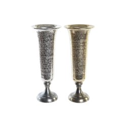 Vas DKD Home Decor 20 x 20 x 51 cm Silvrig Gyllene Aluminium Mod