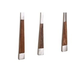 Bestick DKD Home Decor Naturell Silvrig Rostfritt stl Akaciatr