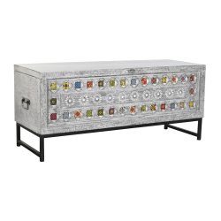 Koffert DKD Home Decor Keramik Gr Vit Mangotr (116 x 40 x 50 c