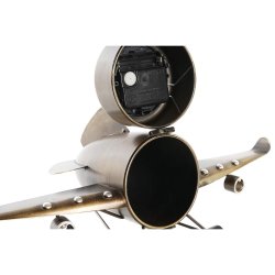 bordsklocka DKD Home Decor Gyllene Silvrig Flygplan (2 antal)