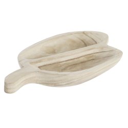 Snacksbricka DKD Home Decor Ljusbrun Naturell Tropiskt 38 x 21 x