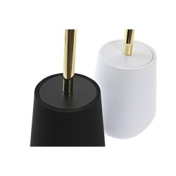 Toalettborste DKD Home Decor Vit Svart Rostfritt stl polystyren