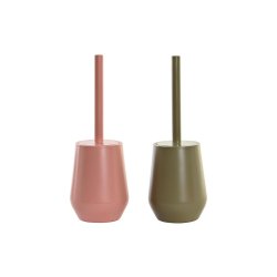 Toalettborste DKD Home Decor Grn Rosa polystyren 12 x 12 x 34,5
