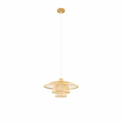 Taklampa DKD Home Decor Naturell Bambu 50 W 40 x 40 x 17 cm