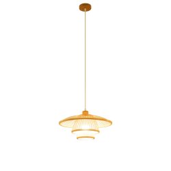 Taklampa DKD Home Decor Naturell Bambu 50 W 40 x 40 x 17 cm