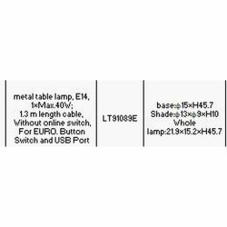 Bordslampa DKD Home Decor 22 x 15 x 46 cm Glas Silvrig Svart Gr