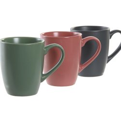 Set med 4 muggar DKD Home Decor Grn Rosa Naturell Mrkgr Steng