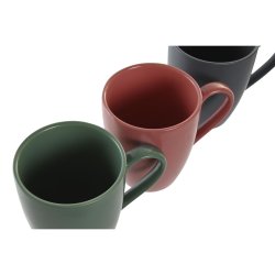 Set med 4 muggar DKD Home Decor Grn Rosa Mrkgr Stengods 300 m