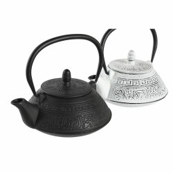Tekanna DKD Home Decor Svart Rostfritt stl Vit (2 antal)