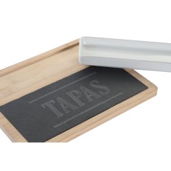 Tilltuggsset DKD Home Decor 24 x 7 x 2,5 cm Naturell Svart Skiff