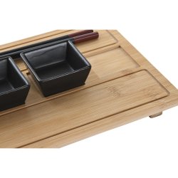 Sushiset DKD Home Decor Naturell Svart Bambu Stengods Orientalis