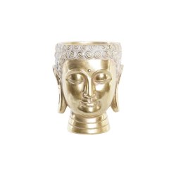 Kruka DKD Home Decor 17,5 x 17,5 x 21 cm Gyllene Buddha Harts