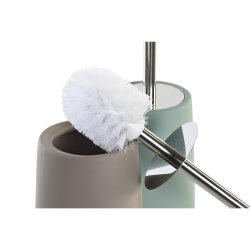 Toalettborste DKD Home Decor 11 x 11 x 41 cm Beige Rostfritt st