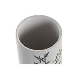 Tandborsthllare DKD Home Decor Vit Svart Gummitr Stengods 7,6