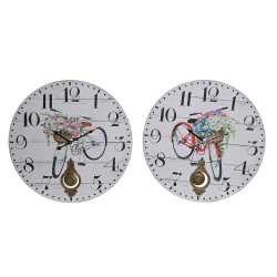 Vggklocka DKD Home Decor Cykel Metall Multicolour Tr MDF (2 an