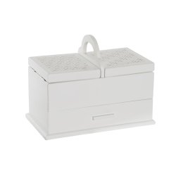 Smyckeskrin DKD Home Decor 16 x 17 x 28 cm Vit Ljusrosa Tr MDF