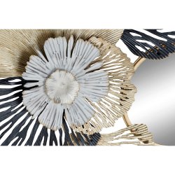 Vggspegel DKD Home Decor Vit Svart Gyllene Lv av en vxt Medel