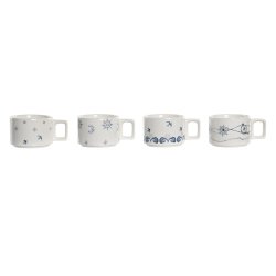Set med kaffekoppar DKD Home Decor Bl Vit Metall Dolomite 260 m