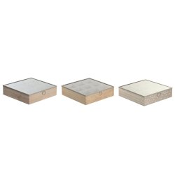 Lda fr rtte DKD Home Decor 24 x 24 x 6,5 cm Glas Naturell Bl