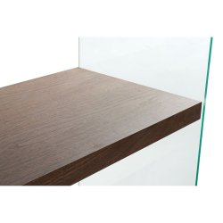 Bokhylla DKD Home Decor Mrkbrun Glas Valnt Tr MDF 80 x 40 x 1