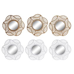 Spegelspel DKD Home Decor Glas Gyllene Vit polypropen (25 x 2 x