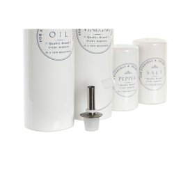 Set med olja och vinger DKD Home Decor Vit Tr Stengods 18 x 15