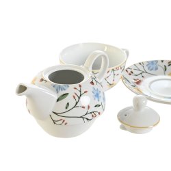 Spel: Tekanna DKD Home Decor Porslin Bl Terrakota n Vit Gul (3