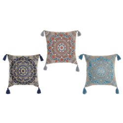 Kudde DKD Home Decor Orange Himmelsbl Marinbl Mandala 40 x 10