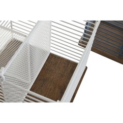 Bestickkorg DKD Home Decor Bl Vit Metall Gummitr 18 x 18 x 15