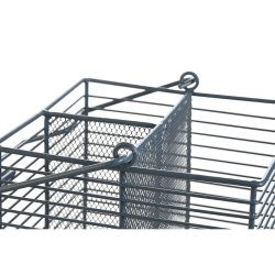 Bestickkorg DKD Home Decor Bl Vit Metall Gummitr 18 x 18 x 15