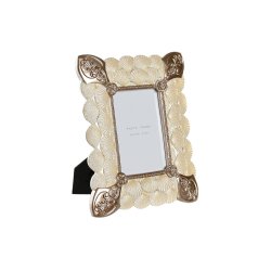 Fotoram DKD Home Decor 20,4 x 2,5 x 26 cm Koppar Vit Harts Roman
