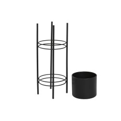 Set med planteringsk�rl DKD Home Decor Svart Metall 30 x 30 x 70