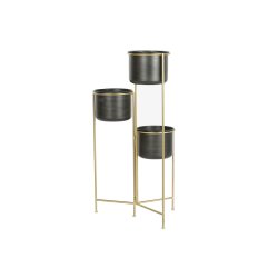 Kruka DKD Home Decor 30 x 21 x 80 cm Svart Gyllene Metall