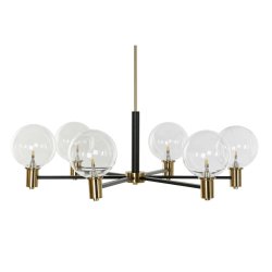 Taklampa DKD Home Decor 83 x 83 x 128 cm Glas Svart Gyllene Meta