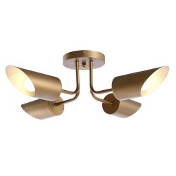 Taklampa DKD Home Decor Gyllene Metall 50 W 70 x 70 x 20 cm