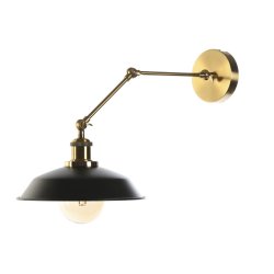 Vgglampa DKD Home Decor Svart Gyllene Metall 50 W Vintage 220 V