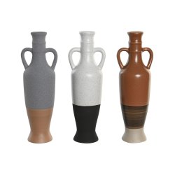 Vas DKD Home Decor Vit Gr Terrakota n Porslin 9,6 x 9 x 28,6 cm