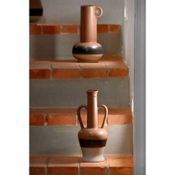Vas DKD Home Decor Vit Gr Terrakota n Porslin 12,7 x 12,5 x 30