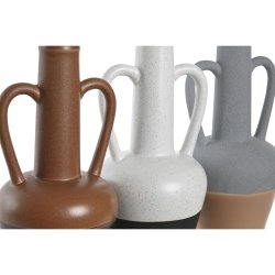 Vas DKD Home Decor Vit Gr Terrakota n Porslin 12,7 x 12,5 x 30