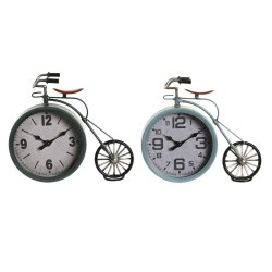 bordsklocka DKD Home Decor Bl Grn Cykel Vintage (2 antal)