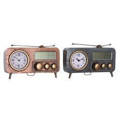 bordsklocka DKD Home Decor Gr Koppar Vintage (2 antal)