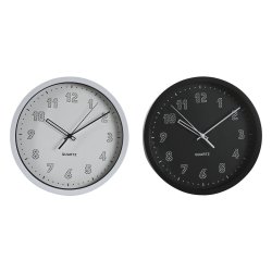 Vggklocka DKD Home Decor Vit Svart PVC 25,4 x 4 x 25,4 cm (2 an