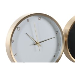bordsklocka DKD Home Decor Vit Svart Gyllene Kvinna (2 antal)