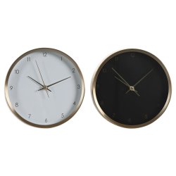 bordsklocka DKD Home Decor Vit Svart Gyllene Kvinna (2 antal)