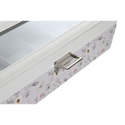 Box fr klockor DKD Home Decor Bl Ljusrosa Glas 33 x 11 x 9 cm