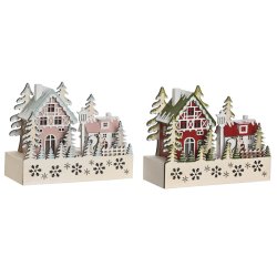 Julgranskula DKD Home Decor Rd Rosa 21 x 9,5 x 19 cm (2 antal)
