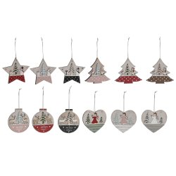 Hngdekoration DKD Home Decor Rd Rosa Tr 23 x 1,5 x 9 cm (6 De