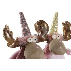 Julgranskula DKD Home Decor Brun Rosa Gyllene Ren 27 x 16 x 42 c